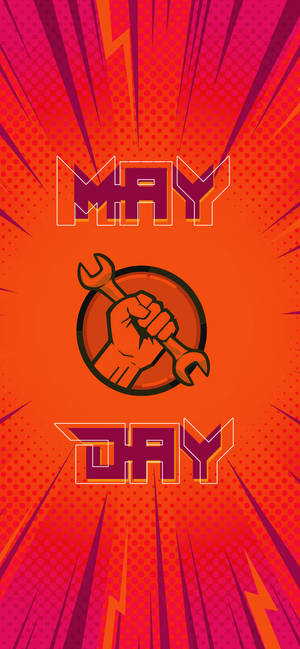 Oransje 1. Mai design bakgrunnsbilde — iPhone 18 Bakgrunner