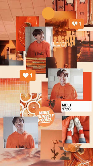 Oransje BTS Aesthetic J-Hope — Bts estetisk Bakgrunner