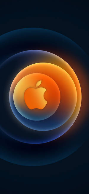 Oransje sirkel Apple-logo bakgrunnsbilde — iPhone 12 Bakgrunner