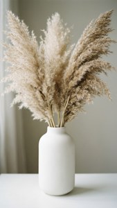 Hvit vase med tørket pampasgras, boho-minimalistisk estetikk. — iPhone 7 Bakgrunner