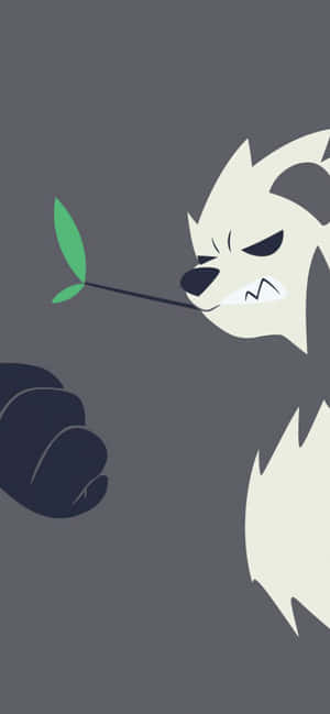 Pangoro med blad vektorkunst — Motorola Edge 60 Neo Bakgrunner