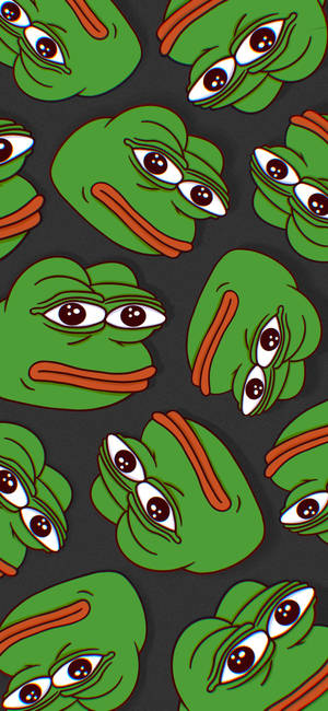Pepe the frog grønt mønster bakgrunn — iPhone 16 Pro Bakgrunner