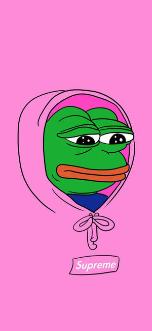 Pepe The Frog i Supreme bakgrunn — iPhone 16 Pro Max Bakgrunner