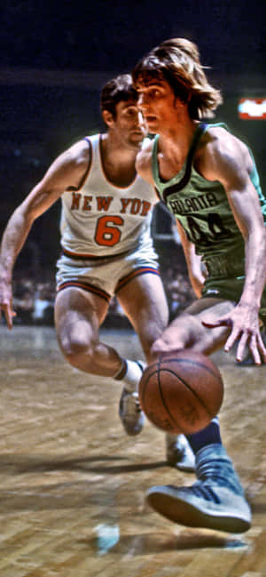 Pete Maravich Atlanta Hawks Mike Riordan New York Knicks — iPhone 16e Bakgrunner