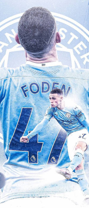 Phil Foden nummer 4 drakt — Galaxy Z Flip Bakgrunner