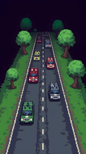 Pikselkunst,Piksel 9,Piksel 8,Vei,Biltur,TV-spill,Urban,Urban kunst,Tegneserie,Scene,Highway,Bil,Kjøretøy,Spill,Fart,Digital,Digital kunst,Farge,Stil,God — Pixel 9 Bakgrunner