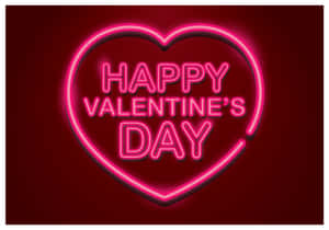 Pink neon søt Valentinsdag-illustrasjon — Søt valentinsdag Bakgrunner