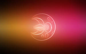 Neon-oransje og rosa fanart av et Pokémon Lunatone-bakgrunnsbilde.