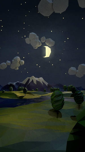 Polygon Forest Painting iPhone SE — iPhone Se Bakgrunner