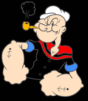 Bakgrunnsbilde av Popeye som poserer glad — Galaxy Z Fold Bakgrunner