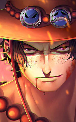 One Piece Blodig Portgas D Ace mobilt bakgrunnsbilde. — Redmi Pad 2 Pro Bakgrunner