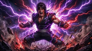 Kazuya Mishima utløser sitt raseri-kunst med enorm energi
