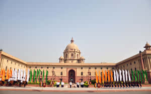 Rashtrapati Bhavan India Presidentens palass Flagg