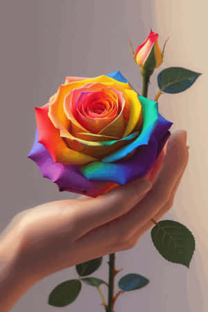 blomst,hånd,valentine,rose,åndelig,stolthet,lgbtq,regnbue,kjærlighet