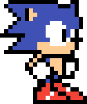 Retro blå karakter pixelkunst — Sonic the Hedgehog Bakgrunner
