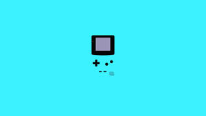 Minimalistisk blå Game Boy Color kunstbakgrunn