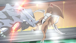 Rhyhorn mot Kabutops — Anime landskap Bakgrunner