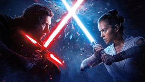 Rise of Skywalker Ren Rey Clash bakgrunnsbilde — Studio Display Bakgrunner