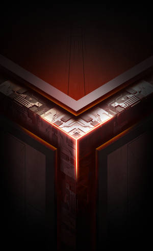 Rød tema Asus ROG telefonlogo bakgrunnsbilde — Galaxy Tab S10 Ultra Bakgrunner