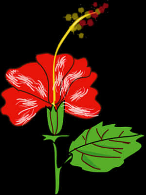 Rød hibiskus vektorillustrasjon