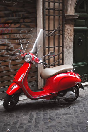 Rød Sykkel Moped — Xiaomi Pad 7S Pro 12.5 Bakgrunner