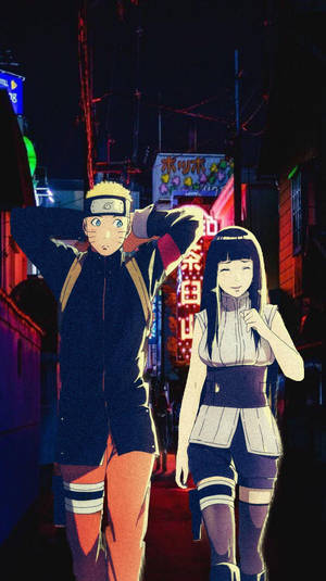 Romantisk omfavnelse mellom Naruto og Hinata — Naruto Bakgrunner