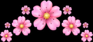 #emoji #krone #rosa #blomst #corona #emoji #flor #rosa - Iphone Blomst Emoji Png, Gjennomsiktig Png — Rosa Blomster Bakgrunner