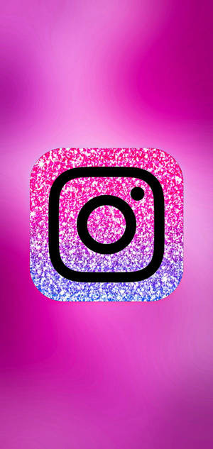 Rosa glitter Instagram logo bakgrunnsbilde — Google Pixel 6 Pro Bakgrunner