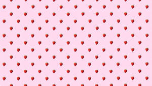 Rosa kawaii jordbær sømløst mønster