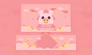 Rosa kawaii-kanin Twitch-strømdesign