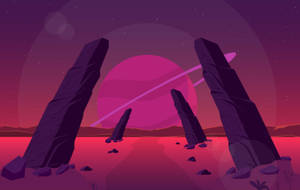 Rosa Stonehenge vektorkunst bakgrunnsbilde — Twilight Bakgrunner