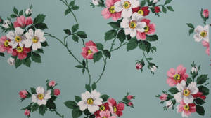 Rosa vintage blomstermønster med estetikk — Estetisk mønster Bakgrunner