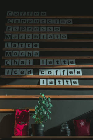 Kaffebarmeny på vegg — Xiaomi Pad 8 Pro Bakgrunner
