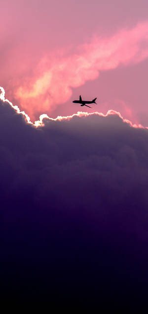 S10 Rosa Himmel Fly Silhuett bakgrunn — iPhone Air Bakgrunner