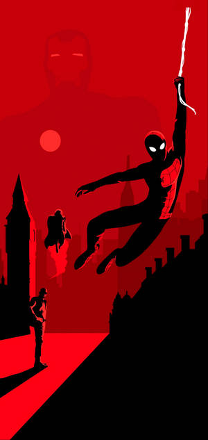 S10+ Spiderman og Ironman-bakgrunn. — iPhone 11 Pro Max Bakgrunner