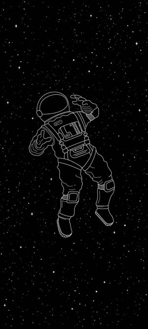 S10+ Svart-hvit astronaut-bakgrunn. — Pixel 10 Bakgrunner