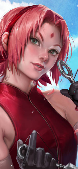 Sakura Haruno realistisk tegning bakgrunnsbilde