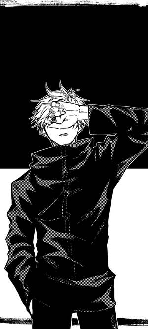 Satoru Gojo Monokrom Kunst Jujutsu Kaisen Telefon — OnePlus 11 Bakgrunner