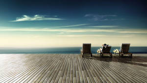 Scenic Ocean View Platform bakgrunnsbilde — 1600x900 Bakgrunner
