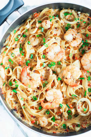 Seafood shrimp carbonara bakgrunnsbilde — 2:3 Bakgrunner