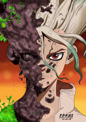 Senku Ishigami i Dr Stone bakgrunnsbilde — OnePlus Pad 2 Pro Bakgrunner