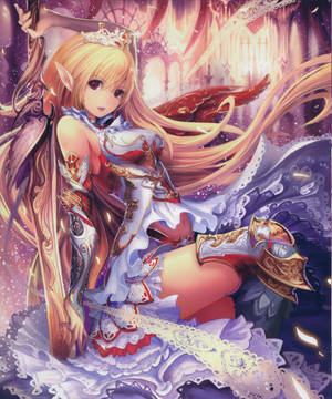Sexy Anime Fantasy Warrior bakgrunnsbilde — Motorola Razr Ultra 2025 Bakgrunner