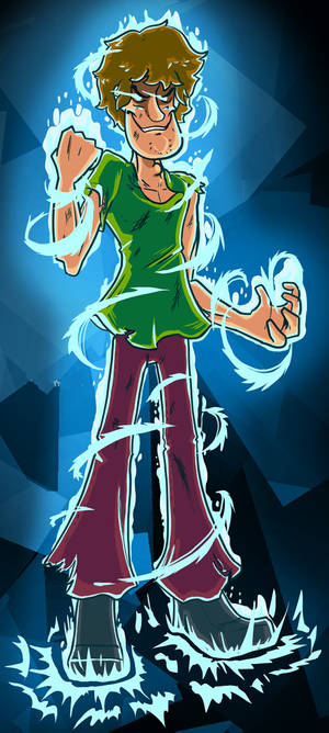 Shaggy ultra instinct glowing up bakgrunnsbilde — iPhone 14 Plus Bakgrunner