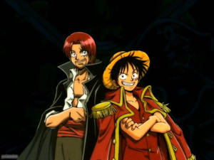 Side By Side Luffy og Shanks One Piece — One piece 4K GIF Bakgrunner