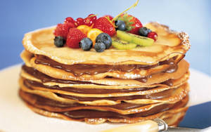 Chocolate Pancakes With Berries bakgrunnsbilde — 16:10 Bakgrunner