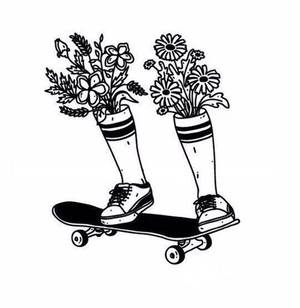 Skater gutt estetisk doodle bakgrunnsbilde — Galaxy Z Flip7 FE Bakgrunner