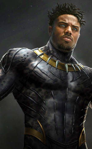 Bakgrunnsbilde med skuespilleren Michael B. Jordan som Killmonger — Lenovo Idea Tab Pro Bakgrunner