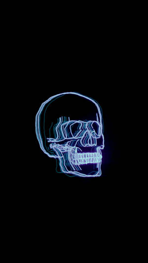 Skull Neon Estetisk Mørkeblå HD — Estetisk mørk blå Bakgrunner