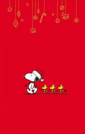 Snoopy jul rødt skjerf bakgrunnsbilde
