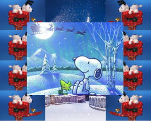 Snoopy Jul Woodstock Julenissen Bakgrunnsbilde